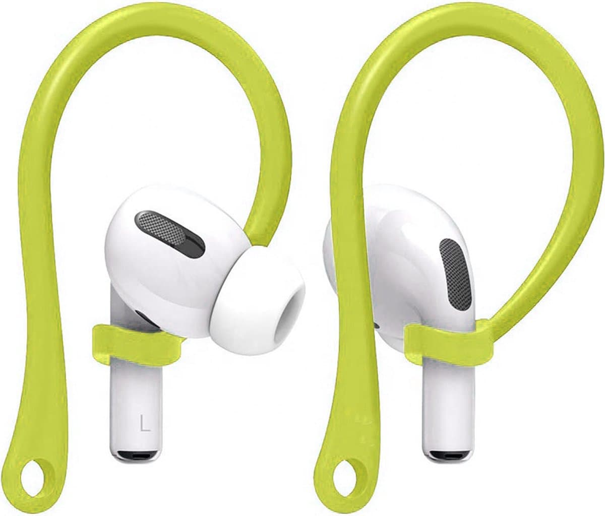 Ibley EarLoop Sport hooks geel voor Apple AirPods Pro 1/2 & AirPods 3/4 - Oorhaken - Siliconen sport haken - Geschikt voor AirPods Pro 1/2 en Apple AirPods 3/4 - Set van 2 — afbeelding 1