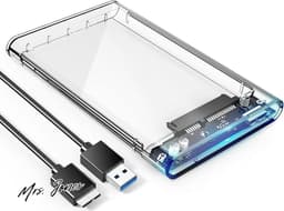 Mrs. Jones Externe harde schijf behuizing USB 3.0 naar SATA III 5 Gbit/s - 7mm 95mm 2.5 inch HDD SSD - gereedschapsvrij UASP-versnelling - transparant . — thumbnail 1