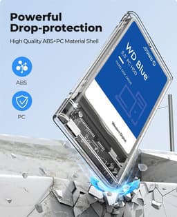 Mrs. Jones Externe harde schijf behuizing USB 3.0 naar SATA III 5 Gbit/s - 7mm 95mm 2.5 inch HDD SSD - gereedschapsvrij UASP-versnelling - transparant . — thumbnail 3