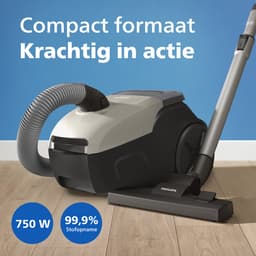 Philips 1000-Serie Stofzuiger met Zak - 750 W - Compact & Lichtgewicht - HEPA-filtersysteem - 9 meter bereik - Inclusief S-Bag - (XD1101/10) — thumbnail 3