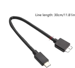 Harde schijf kabel - Gegevensoverdracht kabel - Externe opslag - Hoge snelheid 5 Gbit/s - 30 cm lengte - Zwart — thumbnail 5