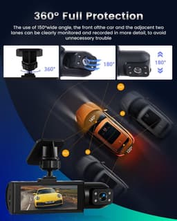 Dual Dashcam met 1080p Full HD en Interne Camera voor Volledige Bescherming — thumbnail 2