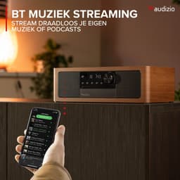 Premium DAB radio - Audizio Lunata - Bluetooth radio met CD speler - High-end speakers - Hout/zwart — thumbnail 3