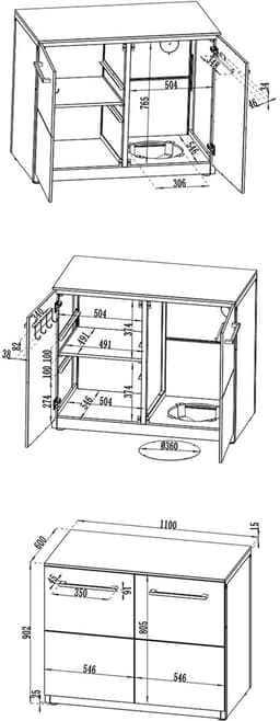 Cozze® Elements Outdoor Kitchen - Buitenkeuken Kast met Deur - BBQ Opbergmodule - Weerbestendig - 110 cm — thumbnail 2