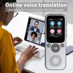 AI Taalvertaler Apparaat – Real-Time Spraakvertaler & Vertaalmachine, 138 Talen, Slimme Translator met Opnamefunctie, WiFi, Draagbare Vertaalcomputer voor Reizen & Zakelijk Gebruik — thumbnail 4