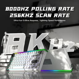 Attack Shark R85HE Magnetisch Gaming Toetsenbord - Hall Effect Rapid Trigger 0,01mm - 8000Hz - RGB - 82 Toetsen - Gaming Keyboard - Wit — thumbnail 2