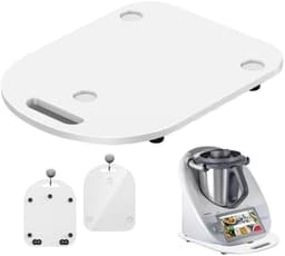Hoogwaardige schuifmengplaat geschikt voor Thermomix TM6/TM5, snel bewegende rolmengplaat met wielen, helderwit. — thumbnail 1