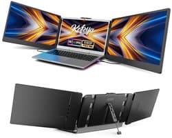 Aurixi® Professionele Portable Monitor Pro 2024 - Inclusief Beschermhoes en Kabels - Krachtige Laptop Scherm Uitbreider - Zwart - 36cm x 21cm x 4cm