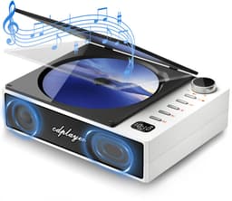 Draagbare CD-speler - Bluetooth en ingebouwde luidspreker - Oplaadbaar - Wit — thumbnail 1