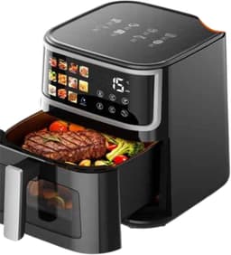ElevateCommerce - XXL Airfryer 8L 1700W Heteluchtfriteuse met Touchscreen, 11 Automatische Programma’s, 200°C, Anti-Aanbak Mand & Timer – Zwart — thumbnail 1