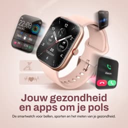 SAMMIT Luxe Smartwatch Dames Rosé Goud - Slaapmonitor - Stappenteller - Saturatiemeter - Geschikt voor IOS en Android - Full HD - Met 3 Bandjes — thumbnail 2