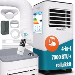 Monzana mobiele airco - 7000 BTU raamkit 20 tot 25m² wifi timer - wit — thumbnail 1