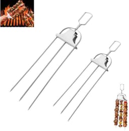 2 stuks - BBQ-vork - Barbeque grillspiezen - vleespennen - vleesspies - vleesvork - Marshmallow spiezen - BBQ accessoires - Geschikt voor vlees, kip, worst en groenten — thumbnail 1