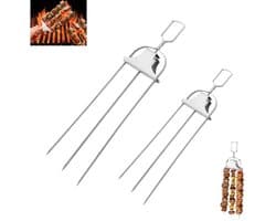 2 stuks - BBQ-vork - Barbeque grillspiezen - vleespennen - vleesspies - vleesvork - Marshmallow spiezen - BBQ accessoires - Geschikt voor vlees, kip, worst en groenten