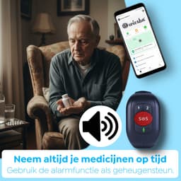 Wiesba WB62S SOS-Knop - GPS Horloge Senior - Smartwatch voor Ouderen - Persoonlijke alarmen - alarm horloge ouderen - GPS Horloge Alzheimer - Valdetectie - Persoonlijk alarm — thumbnail 4