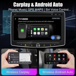 ESSGOO 1DIN Autoradio auto met 10,1 Inch 360° draaibaar scherm - autoradio geschikt voor CarPlay en Android auto - Android 15 4 + 64 GB - Bluetooth FM RDS - multimediaspeler - AHD-achteruitrijcamera - microfoon — thumbnail 2