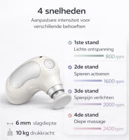 Massage Gun Mini – Massage Pistool – 4 Standen - Massageaparaat - Hoofdmassage & Scalp Massager — thumbnail 3