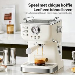 Espressomachine - Espresso Koffiemachine 20 Bar - 1050W - Piston Koffiemachines RVS - Met Stoompijpje - 1.5L Waterreservoir - Licht Blauw — thumbnail 2