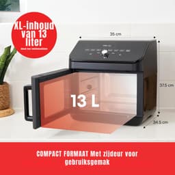 Aura® Heteluchtoven - Oven - Airfryer Oven - Zwart -‎ 35cm x 38cm x 35cm — thumbnail 4