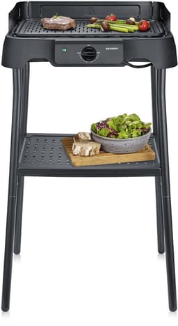 Severin PG 8596 Tafelgrill met Voet – 2000 W – Aluminium Grillplaat – Glad & Geribbeld – Zwart — thumbnail 1