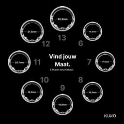 Kuno Ring 2 – Smart Ring – Slaapmonitor – Hartslag & Activiteitentracker – Stappen & Calorieën Meten – Zonder Abonnement – Waterbestendig – Zilver – Maat 6 — thumbnail 3