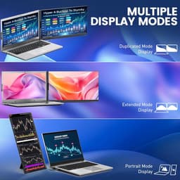 15,6-inch Draagbare Externe Laptop Monitor 1080p FHD IPS Scherm - 120% sRGB - HDMI, USB-A & Type-C Aansluiting - Plug & Play voor Windows, Mac & Android — thumbnail 4