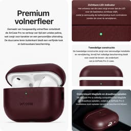 DECODED Leren Hoesje voor AirPods Pro 3 - Airpods Pro 3 Case - Premium ECCO-leer - Geschikt voor Magsafe - Draadloos Oplaadbaar - Indicatie Lampje - Krasbestendig - Burgundy Rood — thumbnail 2