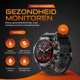 WizBay Premium Select® Sport Smartwatch - 1,39 Inch IPS Scherm - Bluetooth Bellen - Hartslag Bloeddruk Zuurstof - 100+ Sportstanden - 400mAh - Zwart — thumbnail 2