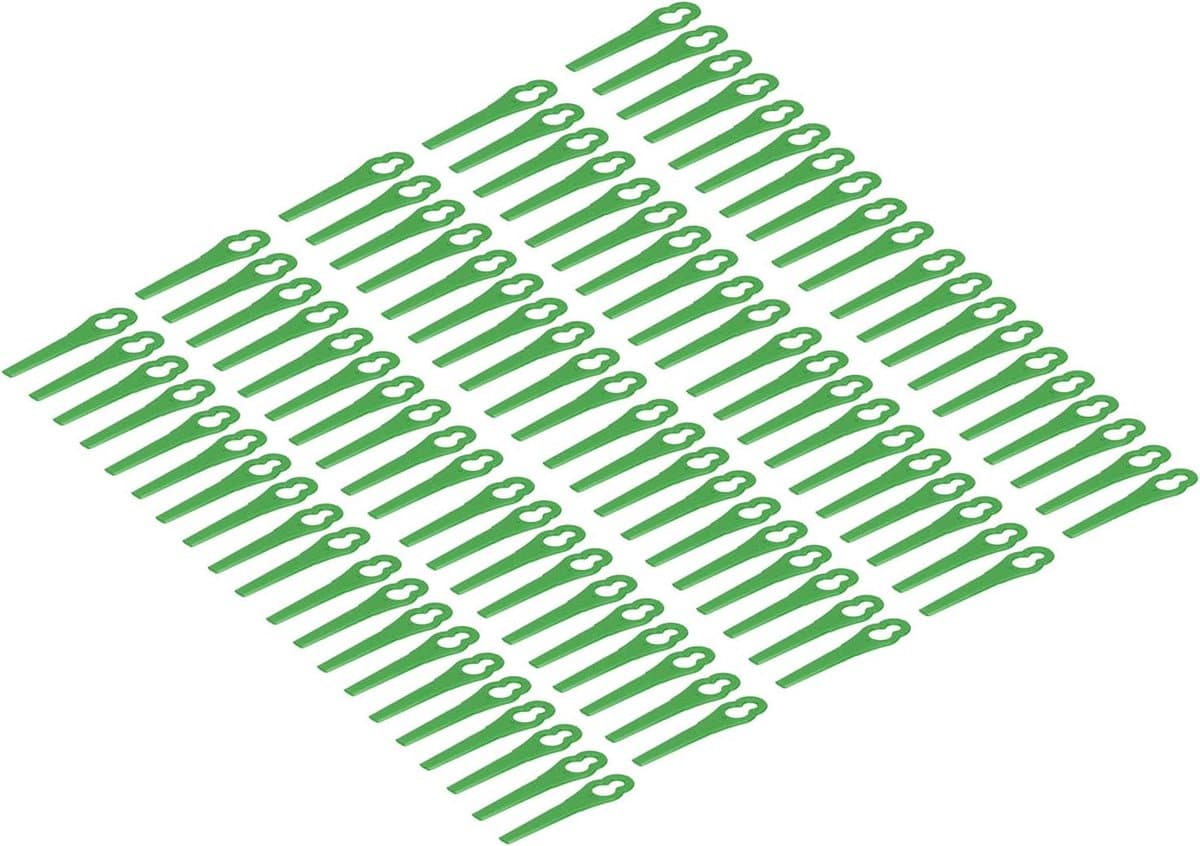 Kunststof Snijbladen - Reservebladen Grasmaaier - Snel Gras Snijden - Set van 100 Stuks - 20 x 84 mm - Groen — afbeelding 1