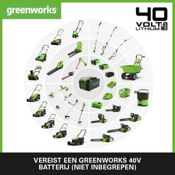 Elektrische Grasmaaier - Accu Grasmaaier - Gazon Onderhoud - 5 Maaihoogtes - 35cm Maaibreedte - Groen Zwart Grijs — thumbnail 4