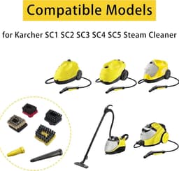 Set van 6 mondstukken en borstels geschikt voor de Kärcher SC1 SC2 SC3 SC4 SC5 stoomreiniger — thumbnail 2