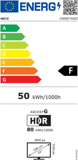 METZ 43MQF7500Z 43 inch (109 cm) QLED 4K UHD Google TV, HDR10+, Dolby Vision en Atmos, HDMI 2.1, VRR, MEMC, ingebouwde Chromecast, drievoudige tuner DVB-T/T2/C/S/S2, weinig blauw licht — thumbnail 2
