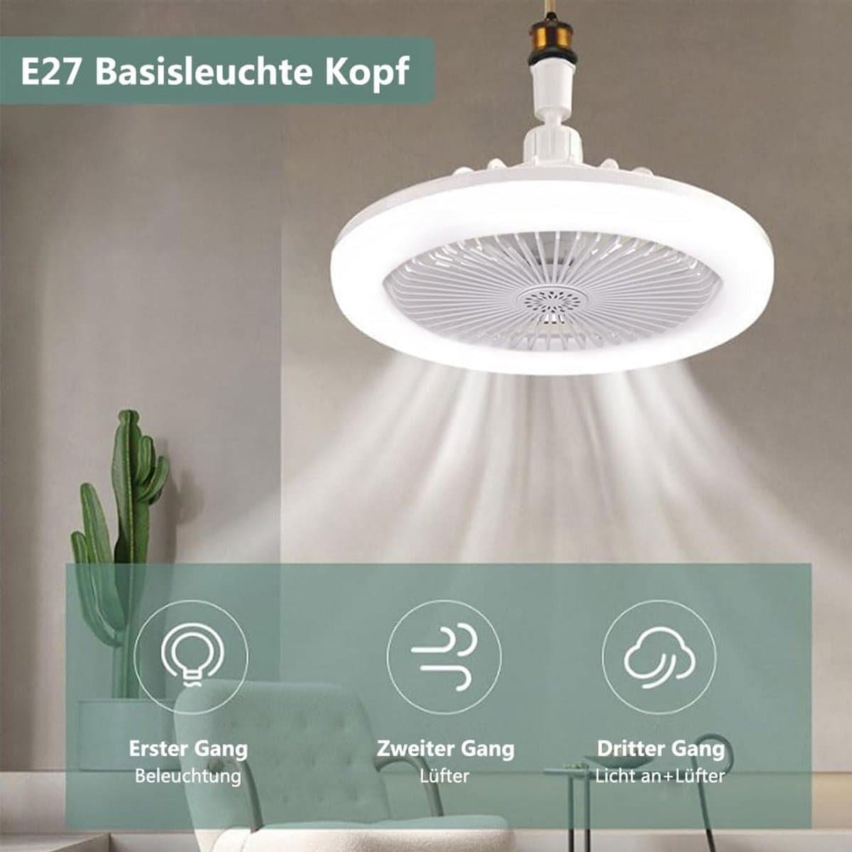 Plafondventilator met Verlichting en Afstandsbediening - Stijlvolle Ventilatorlamp — afbeelding 1