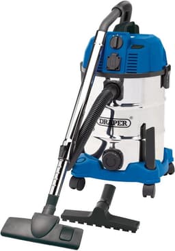 Nat-Droog Stofzuiger - Waterstofzuiger Werkplaatsstofzuiger - Werkplaats Reinigen - Geïntegreerd Stopcontact - 30 Liter - Blauw — thumbnail 1
