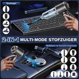2-in-1 Draadloze Handstofzuiger Accu Stofzuiger 18000PA Sterke 3 Snelheden Elektrische Luchtblazer 200.000 rpm Voor Auto, Keuken, PC, Kantoor, Bank — thumbnail 2