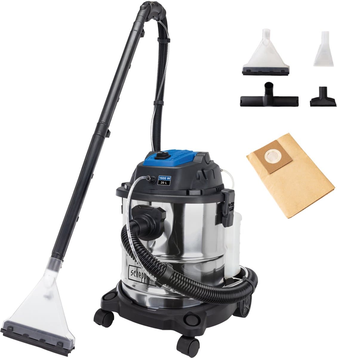 Scheppach Tapijtreiniger SprayVac20 - 1600W - Alleszuiger met 4-in-1 functie - incl. mondstukken en filters — afbeelding 1