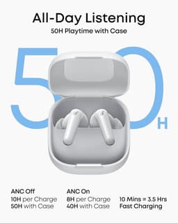 soundcore P31i - Real-Time Ruisonderdrukking - Hi-Res Geluid - Draadloze Vertaal-Oordopjes - 50U Speeltijd - Bluetooth Koptelefoon — thumbnail 4
