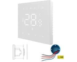 Slimme thermostaat | Inbouw 4-draads voor vloerverwarming | WiFi Tuya Touchscreen | 16A | 0-40°C | Wit