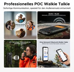 DOOGEE Fire 7 Ultra 5G - AI Outdoor telefoon - Robuuste smartphone - 32 GB RAM + 256 GB ROM (2 TB) - 13000 mAh - 125 dB luidspreker - POC & BT walkietalkie - Gemini AI - NFC - OTG - GPS - SOS - Grijs — thumbnail 2