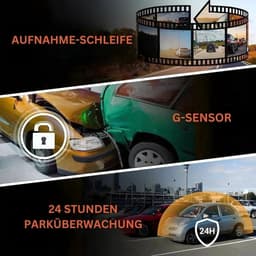 4K-dashcam met dubbele lens, groothoekcamera's aan de voor- en achterkant, ondersteunt 24-uurs parkeerbewaking, heeft een 3,16-inch scherm en een nachtzichtfunctie. Deze dashcam begeleidt u tijdens uw reis (32 GB). — thumbnail 4
