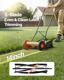 VEVOR Cilindermaaier Grasmaaier Handmaaier 350mm Snijbreedte 5 Messen 15-45mm — thumbnail 5