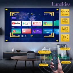 Lunekiss Beamer 300 ANSI - Slimme Projector 8K/4K - WiFi 5G en Bluetooth 5.0 - Draagbaar met Voice Remote — thumbnail 5