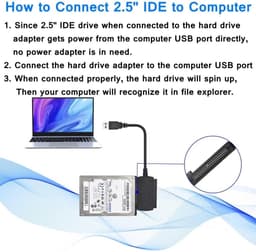 Schijf naar USB Adapter - Externe Schijf Kabel - Data Overzetten - Universele Compatibiliteit — thumbnail 3