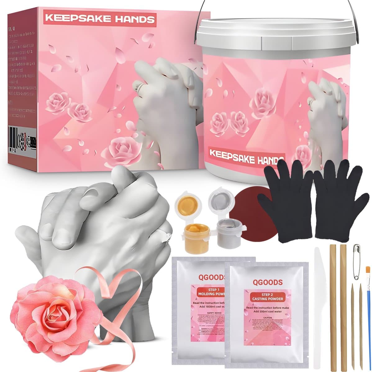 Familie Gipshandenset - 3D Gipsafdruk Set - Handafdrukset - Hand Casting Kit voor Gips Handen Maken - DIY - Handgietset - 3D Afdrukken Gieten — afbeelding 1