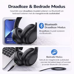 Ulistin - Noise cancelling hoofdtelefoon - Koptelefoon Draadloos - Bluetooth - Over-ear — thumbnail 4