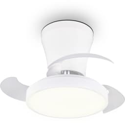 REALITY MOSS - Ventilator - Wit - incl. 1x SMD 13 W - Afstandsbediening - Geintegreerde dimmer - Traploos instelbare lichtkleur - Geheugenfunctie - Zomer- en wintermodus - 6 snelheidsniveaus — thumbnail 1