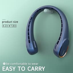 Nekventilator Draagbare Persoonlijke Ventilator - 4000mAh Sterke Wind 360° Koeling - Geen Haarophoping Dubbelzijdige Luchtstroom - Snel opladen Lange Gebruiksduur Anti-slip - Cadeau voor Dames, Mannen - Zwart - 1 Stuk — thumbnail 5