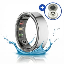 SyncGear Smart Ring - Slimme ring Heren & Dames Inclusief Oplaadcase – Menstruatiecyclus - Activity Tracker - SpO2 - Stappenteller - Hartslagmeter - Nederlandse App - Maat 10 (Europese maat 63) - Kleur: Zilver — thumbnail 1