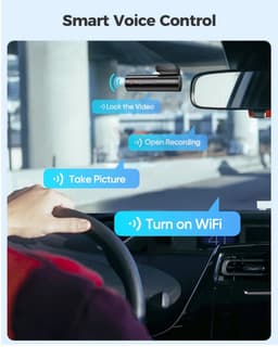 Dash Cam 1296P Camera met WiFi WDR Auto DVR 150 ° FOV App Controle Dash Camera Recorder Spraakbesturing 24H Parkeermodus — thumbnail 2