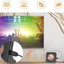 DVD Speler - 6-in-1 Multifunctionele DVD/CD-speler - Dubbele luidsprekers - Wit met HDMI & Bluetooth 5.0 - Voor Thuisbioscoop en Kinders — thumbnail 4
